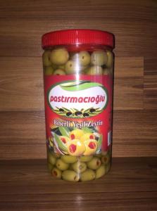 900gr'lık biberli yeşil zeytin